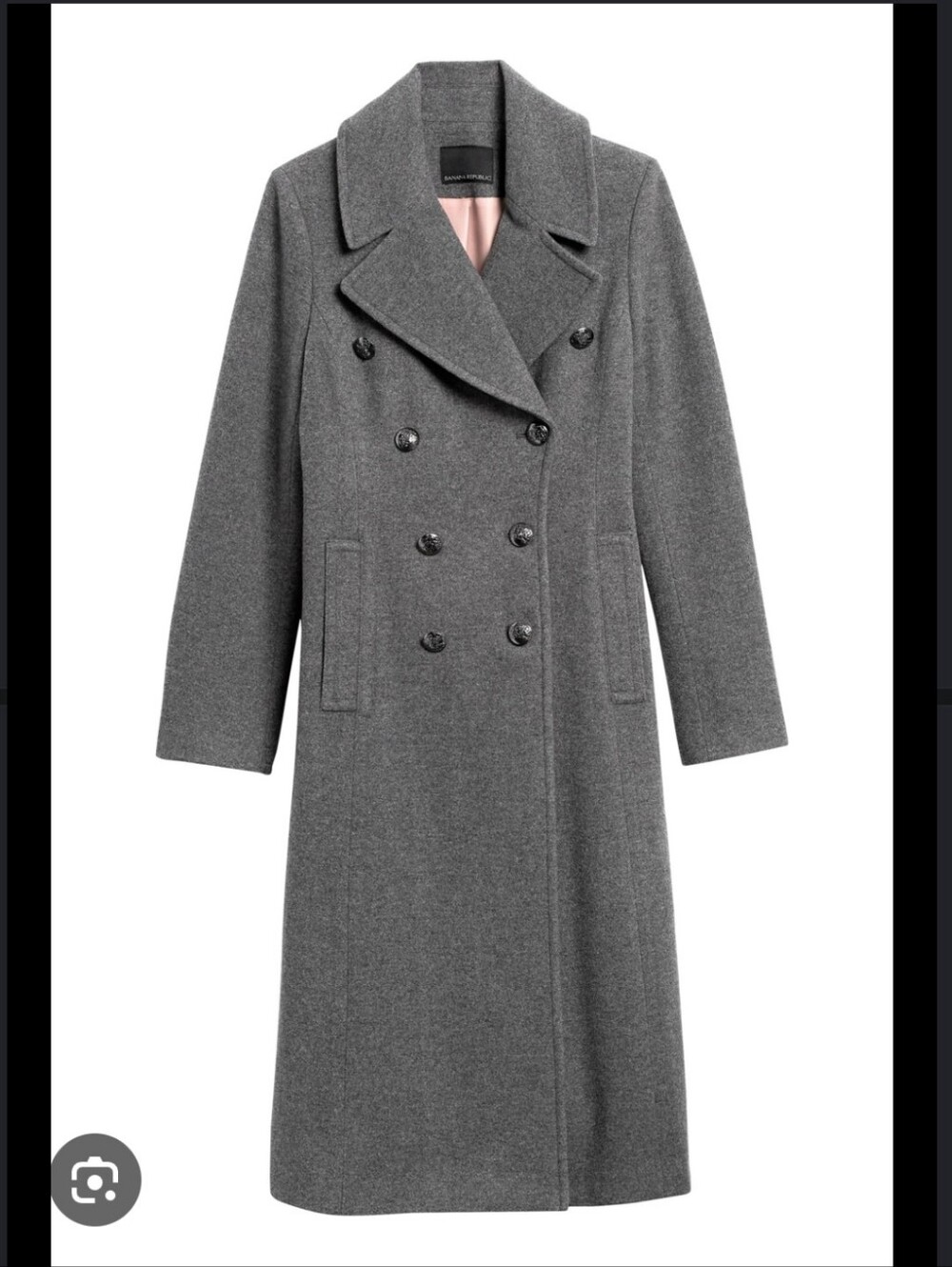 Banana Republic Gray Double-Breasted Trench Coat